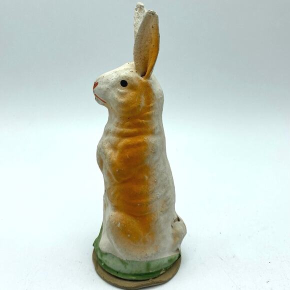 VINTAGE Bunny Rabbit Made in Germany Paper Mache composite1940s 5 inch - Picture 2 of 6